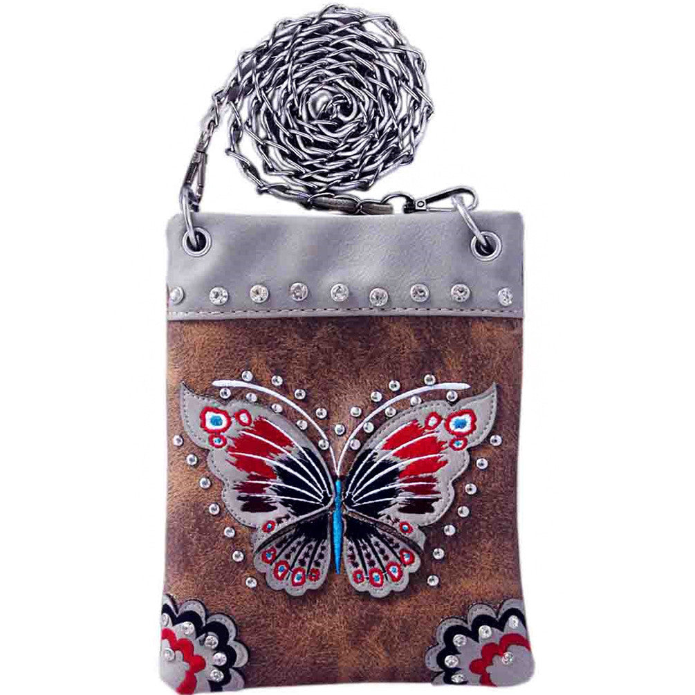 Butterfly Embroidery Embroidery Mini Crossbody Bag