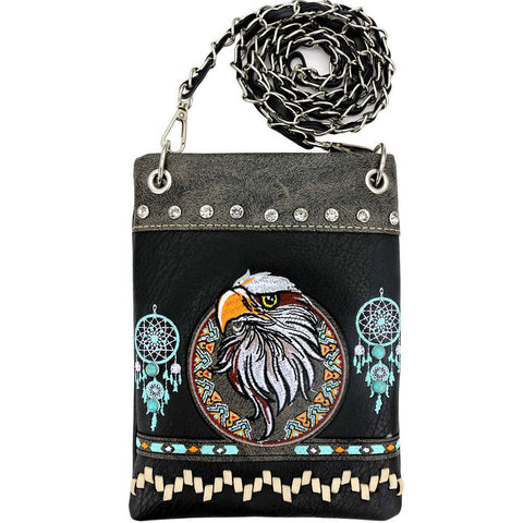 Western American Eagle Embroidery Mini Crossbody Bag