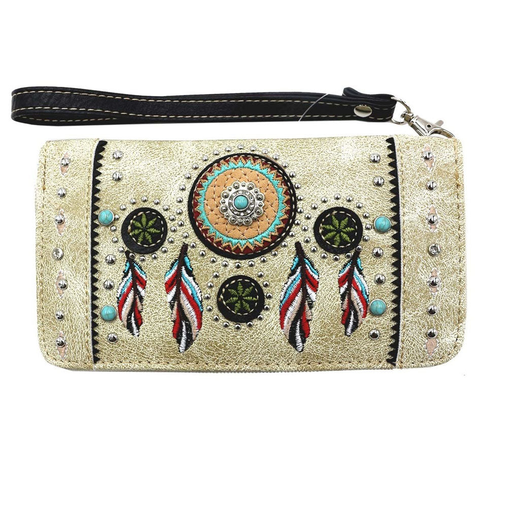 Concealed Carry Western Concho Dream Catcher Embroidery  Wallet