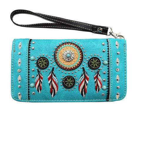 Concealed Carry Western Concho Dream Catcher Embroidery  Wallet