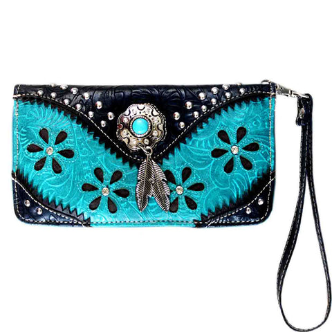 Multi Functional Western Concho Embroidery Wallet