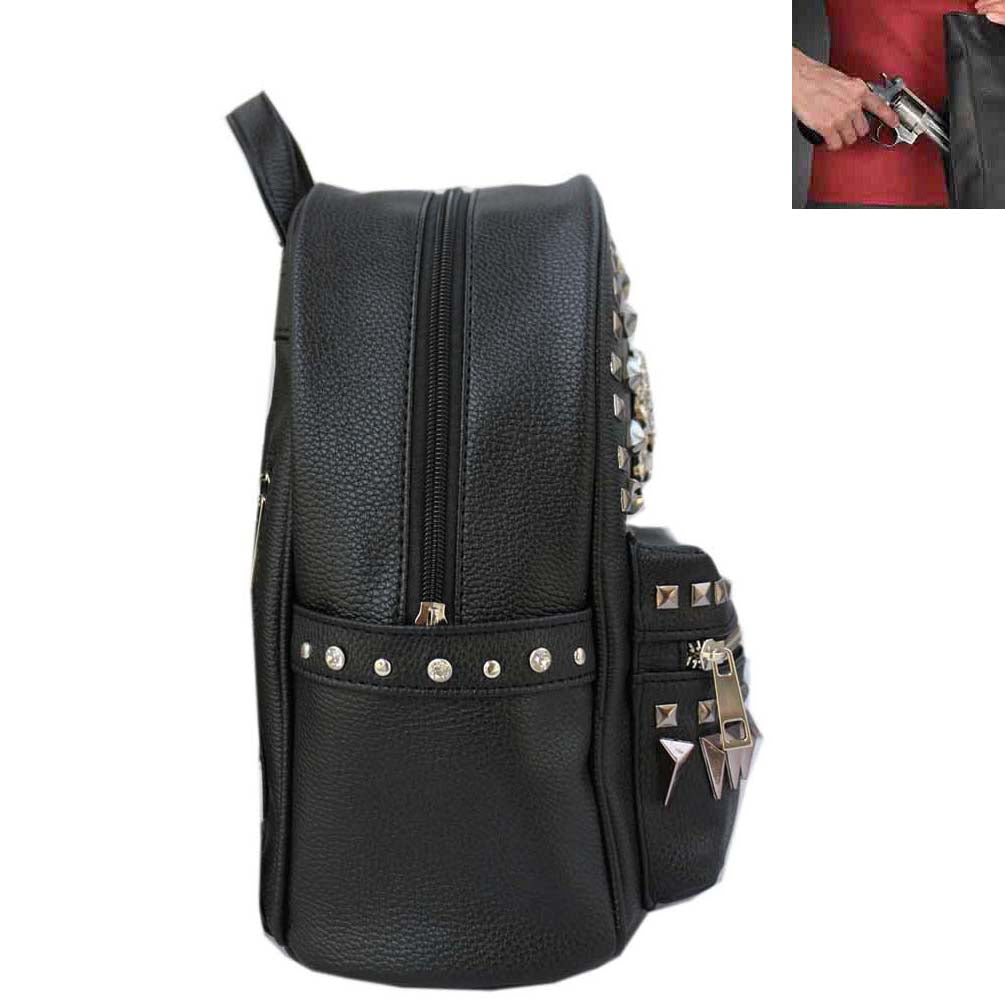 Western Skull Concho Chain Studded Concealed Carry Cowgirl Backpack