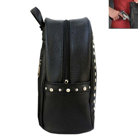 Skull Embroidery Woven Studded Concealed Carry Cowgirl Backpack
