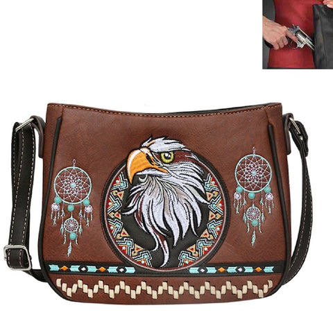 Concealed Carry Western American Eagle Embroidery Crossbody Bag