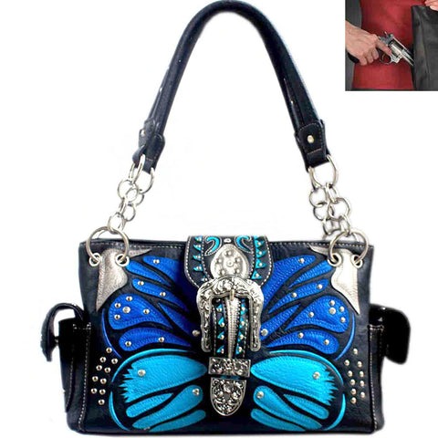 Concealed Carry Butterfly Buckle Shoulder Bag