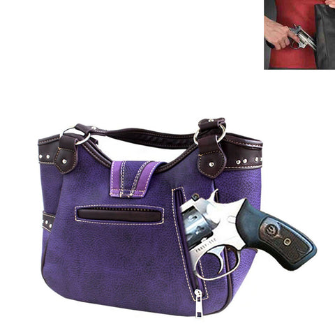 Concealed Carry Western Buckle Embroidery Tote Shoulder Bag