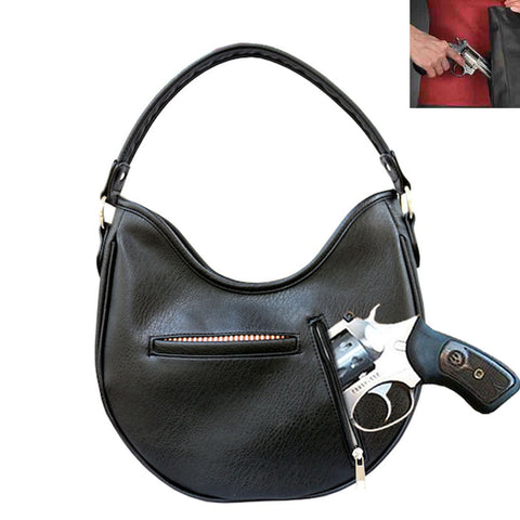 Concealed Carry Skull Fringe Quilted Shoulder Bag