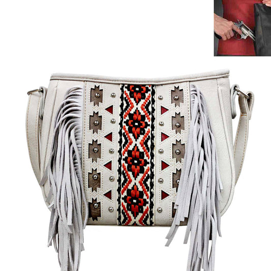 Concealed Carry Western Concho Tooling Embroidery Crossbody Bag