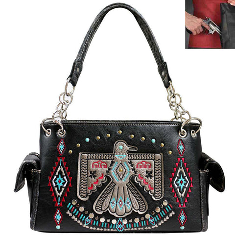 Concealed Carry Western Native American Eagle Embroidery  Shoulder Bag
